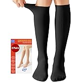2 Pairs of Compression Stockings for Women and Men Medical Circulation, 20-30 mmHg Class 2, Compression Socks for Varicose Ve