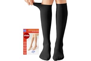 KUZIMUA 2 Paar Medizinische Kompressionsstrümpfe Damen & Herren 20-30 mmHg, Klasse 2, Geschlossenem Zehenbereich Abgestufte Unterstützung Stützstrümpfe für Krampfadern Ödeme Flug