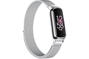 Gimuk Bracelet compatible avec Fitbit Inspire 3, boucle réglable en acier inoxydable, maille métallique, bracelet de rechange magnétique pour traqueur d'activité Fitbit Inspire 3 pour homme et femme,