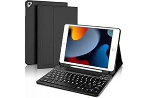 SENGBIRCH Custodia con Tastiera Italiano per iPad 10.2" 9a/8a/7a Generazione,Tastiera per iPad 10.2 2021/2020/2019/iPad Air 3/iPad Pro 10.5", Tastiera Wireless Layout Italiano Magnetica, Nero