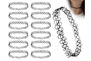 AOYEGIC 12 choker-halsband, elastisk punkstil tatueringshalsband, vintage halsband, 90-talstillbehör, för flickor, kvinnor, t