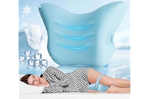 Hydomi Orthopaedic Knee Pillow for Side Sleepers | Premium Memory Foam Leg Support Cushion with Cooling Cover for Sleeping | Adjustable Strap for Back, Hip & Sciatica Relief