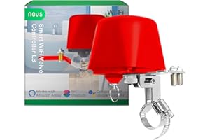NOUS L3 Wifi Válvula de Agua Eléctrica, Google Assistant, Alexa Compatible, NOUS Smart Home App, TUYA smart life, Temporizador Riego Jardín Inteligente, Válvula de Agua 2,4 GHz WiFi.