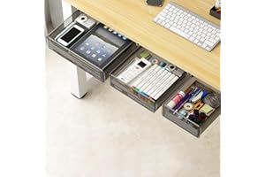 HIVEXAGON Pack de 3 tiroirs sous bureau pour maximiser l'efficacité de l'espace - Tiroirs de meubles de bureau coulissants ! Idéal pour le bureau à domicile, la cuisine ou les fournitures scolaires. Comprend de