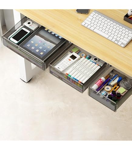 RedCall 2 Pack Under Desk Storage And Organizer,360°Rotation Under Desk Storage