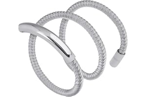 Breil - Bracciale da Donna Collezione NEW SNAKE STEEL TJ2838 - Gioiello Modellabile al Polso in Maglia in Acciaio Lucido con Elemento Rigido - Lunghezza 50 cm - Acciaio Argento