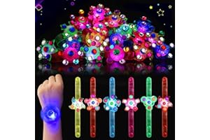 LTTORJF Gadget d'anniversaire pour enfants, 16 pièces, bracelets lumineux fluorescents, cadeaux de fin de fête d'anniversaire, pour fête, bracelet anti-stress Fidget Spinner pour enfants, cadeaux