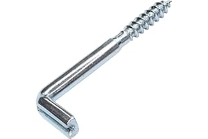 AERZETIX - C47888 - Lot de 20 - Crochet en forme de L Ø4.4x50mm - vis à bois fileté - gond à talon à visser - gond à visser piton équerre