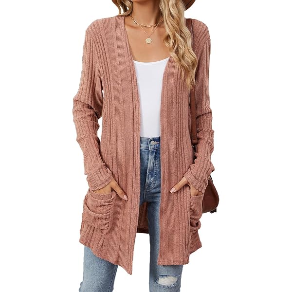 Cardigan long pour femme - Grande taille - En tricot épais - Avec capuche - Grande taille - Cardigan d'hiver - Cardigan en tricot pour fille - Ouvert à l'avant - Chaud