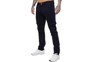 ZE ENZO Enzo Jeans Mens Cargo Combat Trousers Chinos Slim Fit Cotton Stretch Work Pants