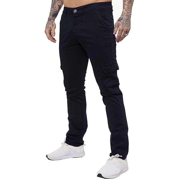 Cargo Jeans Men MS9 MENS CARGO Combat Slim Fit Stretch Spandex - Main Image