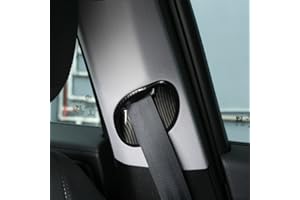 DIYUCAR 2 x Fibre de carbone Style Plastique ABS Front Row Ceinture de sécurité Cover Trim pour Giulia 2016 2017 2018