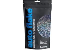 Hemway Aditivo de Pintura con Purpurina para automóvil, Bicicleta, Furgoneta, camión, vagón, Pintura en Aerosol, Gruesa (1/40 Pulgadas, 0.04 Pulgadas, 0.6 mm), Gris Pistola holográfica