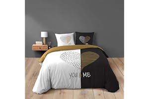 DOUCEUR D'INTÉRIEUR DOUCEUR D'INTERIEUR 3-częściowy zestaw pościeli, 260 x 240 cm, z nadrukiem, 42 nici, motyw kwadratowy