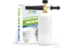 OHAYORI Schaumdüse 1L Schaumlanze Kompatibel mit Kärcher K2/K3/K4/K5/K6/K7, Einstellbar Schaumkanone für Hochdruckreiniger Karcher Pistole, Seifenspenderflasche für Autowäsche