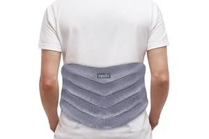 REVIX Microwavable Heating Pad for Back to Alleviate Pain, Extra Large Microwave Heated Pack with Moist Heat for Waist, Stomach, and Shoulder, Unscented Hot or Cold Pack, Gray