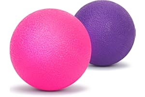 FYY palla massaggio,pallina massaggio muscolare,pallina massaggio muscolare glutei,Massage ball set,Set di palline da massaggio in TPE per nodi muscolari e muscoli doloranti-Magenta e viola