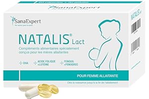 SanaExpert Natalis Lact – Pour la Période d’Allaitement – Fenouil, Fenugrec, Acide Folique, DHA, Biotine, Vitamines D, A, B et Minéraux – Fabriqué en Allemagne – 90 Capsules