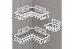 rigors Lot de 6 étagères de douche sans perçage (3 blancs)