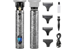 Ten-Tatent Hair Clippers Men,Professional Beard Trimmer,Cordless Electric Hair Clipper Shaver Cutting,Precision T-Blade Grooming Kits,Zero Gapped，Grey