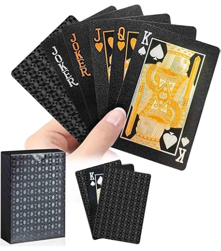 2 Mazzi Di Carte Da Poker In Plastica PVC - 1 Rosso + 1 Oro - Impermeabili - 63x88mm - 5