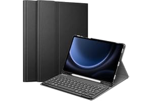 FINTIE Tastiera Custodia per Samsung Galaxy Tab S9 FE 10.9 Pollici/Tab S9 11 Pollici 2023 [Layout Italiano QWERTY] - Sottile Cover con Staccabile Magnetica Bluetooth Tastiera Wireless, Nero