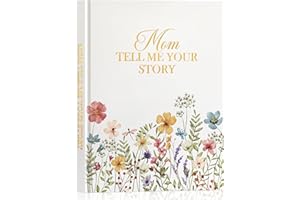 Lanpn Mom Life Story Book Journal with 270+ Prompts, Leather Hardcover Mother Story Guided Journal, Mom Memory Heirloom Keepsake Book to Fill Out, Gift for Mom Mother's Day Birthday Christmas