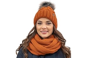 Vivisence Winter Women's Stylish Winter Hat with Pompom Soft Fleece Lining for Ladies Warm and Comfortable Ideal for Cold Days and Everyday Wear
