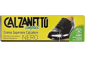 Calzanetto Crema Superiore Calzature, Colore Nero con Cera Carnuba e Olio di Mandorle, 1 da 40 ml