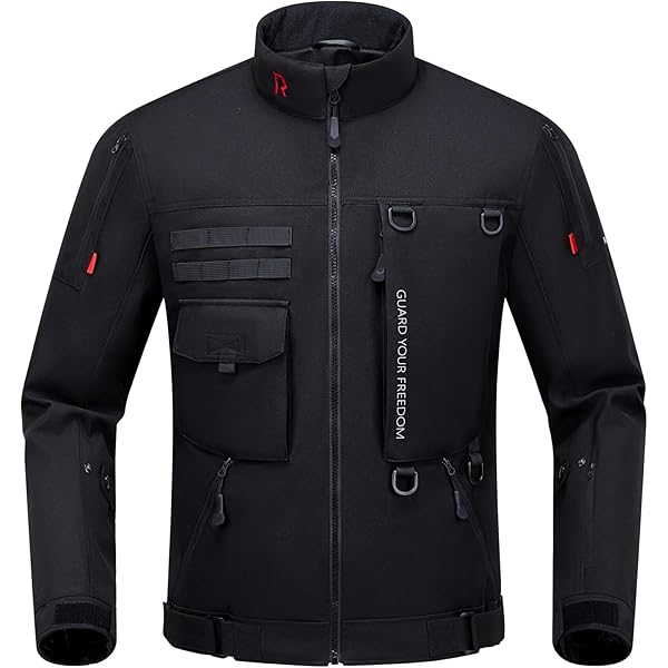 RIDEIRON Motorjack voor heren met CE-beschermers, winterjas, uitneembare voering ter bescherming tegen kou en wind, voor alle seizoenen, zwart, XL