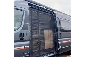EIVDRU Magnetisch Schiebetür Fliegengitter, 180 x 133cm Auto Insektennetz Moskitonetze, Van-Insektenschutz schwarzes Mesh-Moskitonetz für Auto, Wohnwagen, Wohnmobil, Camper Seitentür