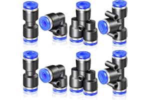 ERGAOBOY 8 szt. 8 mm AD Push to connect-Fitting Kits, 2 proste 2 kąty 2 trójniki 2 splitter