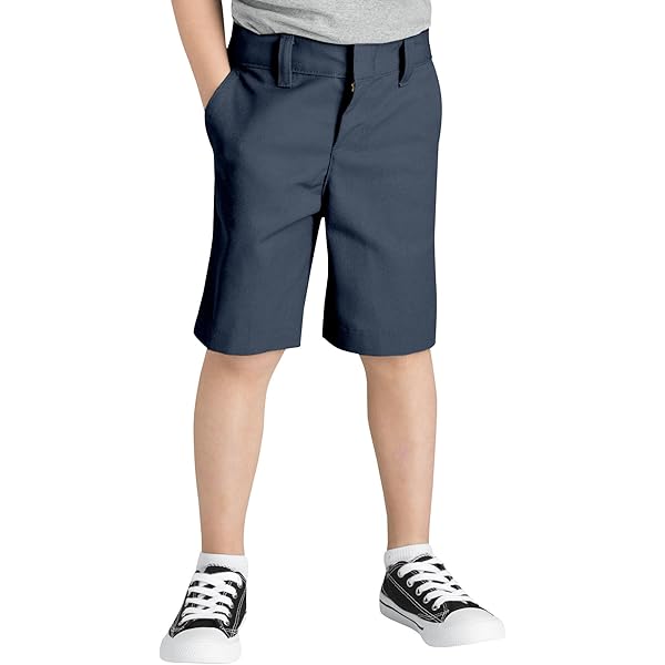 Boys Uniform Shorts Dickies Boys' Slim Fit Stretch Khaki Shorts