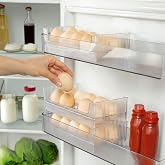 Deconox 10-Piece Ovary Refrigerator Shelf Organizer - Clear Egg Box, BPA Free, Compact for Refrigerator and Table Top