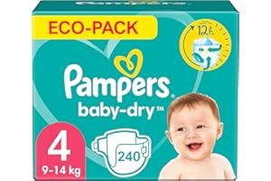 PAMPERS BABY-DRY TAILLE 4 240 COUCHES (9-14 KG)