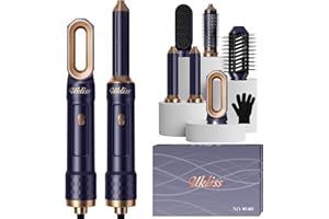 Hairstyler 6 en 1, UKLISS Haarstyler mit Air Lockenstab 1000W Ionen Haartrockner Warmluftbürste Stylingbürsten Massage Bürsten rund Bürsten Multistyler Airstyler für Frauen Haar Styling