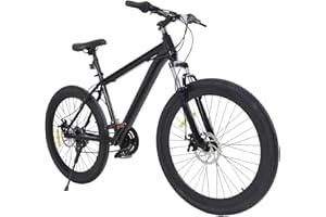 HauTour Bicicleta plegable de montaña de 26 pulgadas, freno de disco, cambio de 21 velocidades, altura ajustable, plegable para niños, niñas, mujeres y hombres