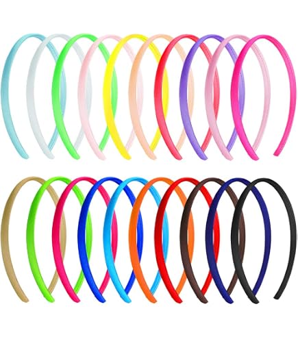 10 Cerchietti Sottili Per Capelli In Plastica Multicolore - 4mm Con Dentini Antiscivolo Per Donna E Ragazza - 2