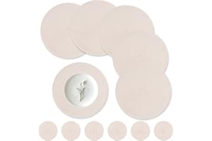 wiipara 12er Set Runde Tischsets Platzsets Abwaschbar, 34cm Gewebte Platzdeckchen Hitzebeständig mit Untersetzer, Tischset Platzset Beige Rund für Küche, Weihnachten, Party, Hochzeit (Beige)