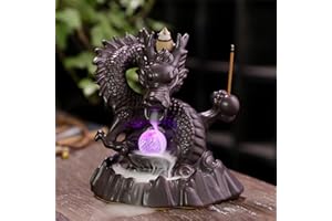 XUDREZ Dragon Backflow Incense Burne, Soporte de Incienso de reflujo con 20 Conos de Incienso de reflujo para decoración del hogar, Soporte de cerámica para Quemador de Incienso en Exquisita Caja de Regalo