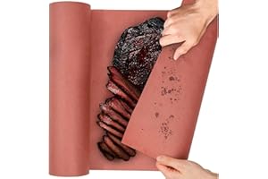 TOJUNE Rouleau de Papier de Boucherie, Butcher Paper, Non Couché, Non Ciré, Papier Kraft Alimentaire pour Grillades, Viandes Fumées, Poissons, Légumes, Pain (Rose) (40cm x 30m)