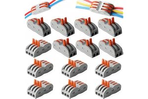 CESFONJER Lever-Nut Surtidas Conector, Bloque de Terminales de Barra de Presión Bilateral, Conductores de Surtido Conectores de Cable Compacto (SPL-2/7 Pcs, SPL-3/7 Pcs)