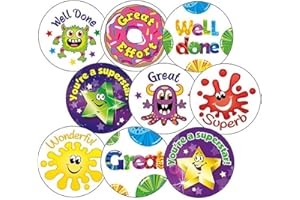PRIMARY TEACHING SERVICES LTD 225 Mixed Scented Stickers Value Pack Motivational Childrens Pupils School Teachers Reward Stickers Value Pack 32mm Primary Teaching Services