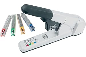 Leitz Agrafeuse de Bureau Heavy Duty, Capacité 80 Feuilles, Argenté, Design Ergonomique, Cassettes d'Agrafes Incluses, 55510084