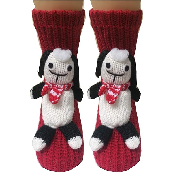 Calcetines Antideslizantes Para Casa Mujer - Calcetines De Punto Con Dibujos 3D, Suaves Y Cómodos Para Estar En Casa