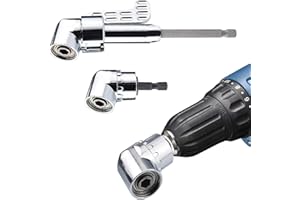 JISRKP Right Angle Drill Attachment, 2PCS, 90 Degree, 1V, Metal, Flexible Angle, Ergonomic Grip, Drill Attachment