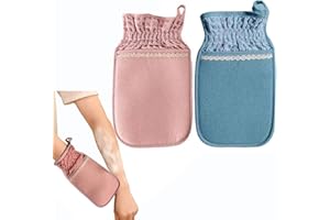 OMBRISA Exfoliating Glove, Exfoliating Mitt for Dead Skin, Deep Body Shower Gloves, Double-Sided Exfoliation Scrubbing Mitt, Massage Body Scrubber Exfoliator for Home Spa Great for Women & Men (2 pcs)