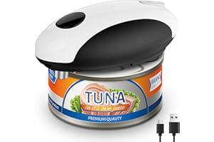CEVING Ouvre-boîte Électrique USB Rechargeable – Fonctionne sur Batterie, Ouverture Automatique à Une Touche, Support Magnétique pour Couvercle & Coupe Lisse, Sans Fil & Facile à Utiliser pour les Seniors
