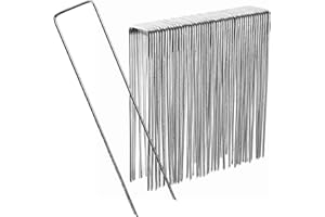 50 Agrafes fixation Acier galvanisé H17cm L3.5cm 3mm - Piquet pour fixer tuyau, bâche, filet, toile jardin