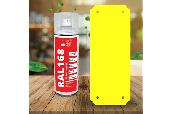 one sixty eight RAL 168 Multipurpose Color Paint Spray, RAL shade Spray Paint 400 ml (Lemon Yellow)